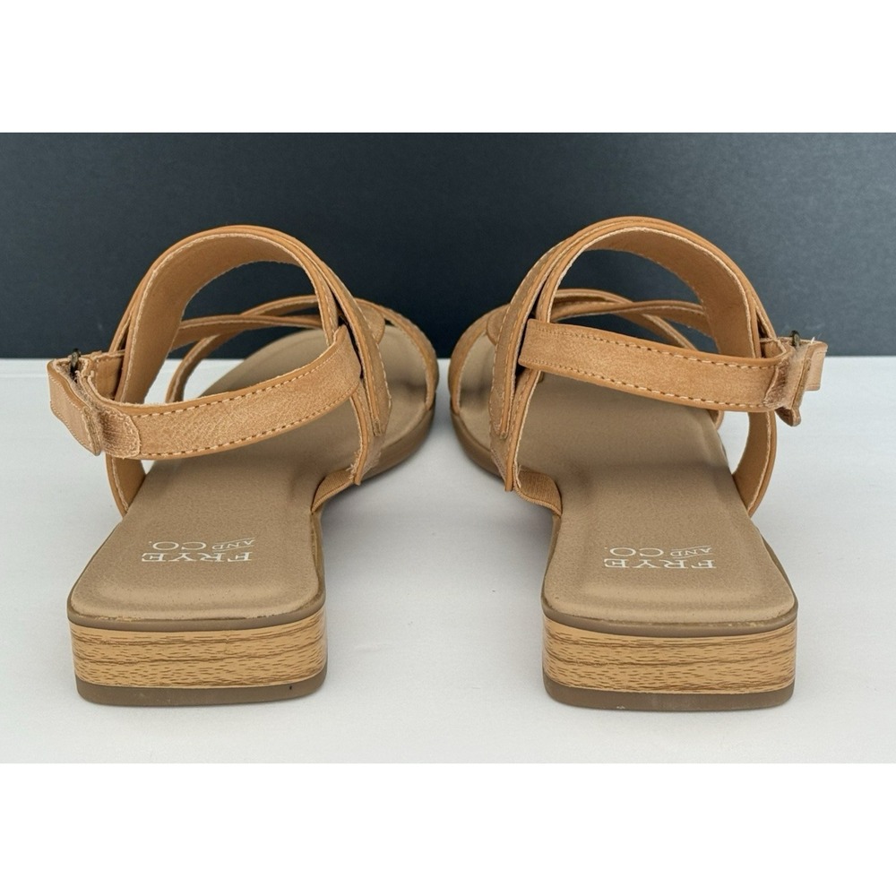 NIB Frye & Co CASSIA Tan Strappy Sandals Women's 8.5M Adjustable 1" Heel - Picture 6 of 16